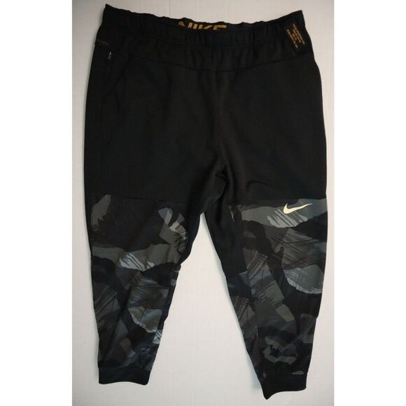 Nike DQ6618-010 Men's Sz 2XL Black Therma-Fit Camo Tapered Training Pants - Picture 1 of 15